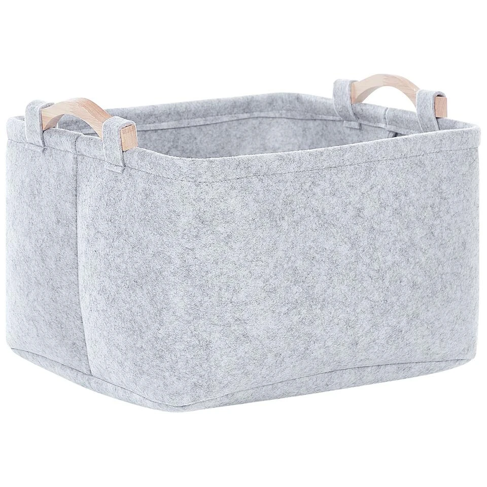 Beliani Mand BAYSAI - Grijs Vilt 5 Beliani Mand BAYSAI - Grijs Vilt - Afbeelding 3