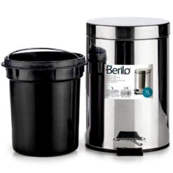 Berilo Pedaalemmer - Zilverkleurig - 7 L - 20 X 31 Cm -Opslag Meubelwinkel ba7a1b48c55a4b508ab4b072e154e80e