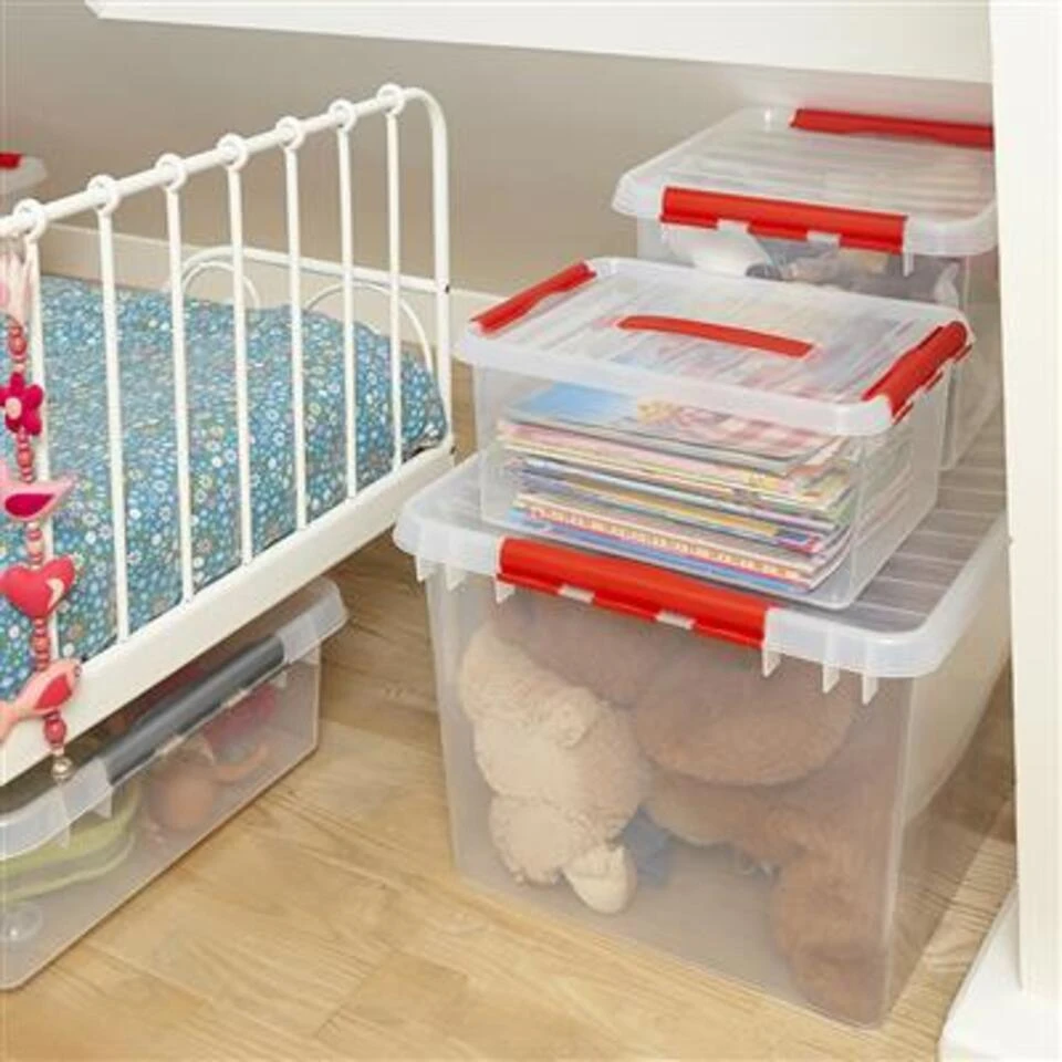 Q-line Opbergbox 12L Transparant Rood 4 Q-line Opbergbox 12L Transparant Rood - Afbeelding 2