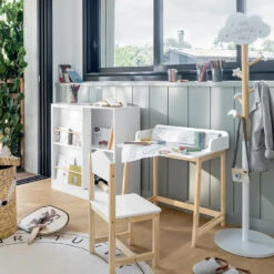 Atmosphera Kapstok - Beige/wit - MDF Hout - 5 Haaks - 35 X 135 Cm -Opslag Meubelwinkel bd68d332382245ab9f2b544c7bd20d31