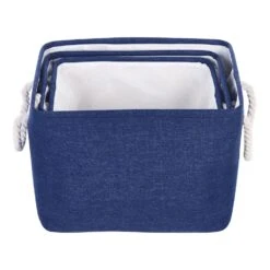 Beliani Mand DARQAB - Blauw Polyester -Opslag Meubelwinkel c1f4038068b747f89df7538c8bbe0038