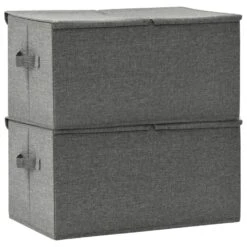 VidaXL Opbergboxen 2 St 50x30x25 Cm Stof Antracietkleurig -Opslag Meubelwinkel c65cd06a3bc34a1aa619dceba8e4638e