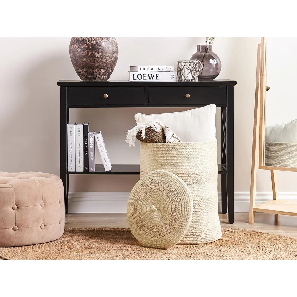 Beliani Mand SILOPI - Beige Katoen 4 Beliani Mand SILOPI - Beige Katoen - Afbeelding 2