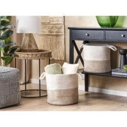 Beliani Mand PAZHA - Beige Katoen -Opslag Meubelwinkel d5e92e2f134d46c4b08ac943c596afda