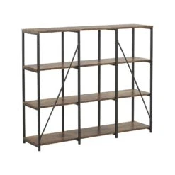 Beliani Boekenkast RHODE - Donkere Houtkleur Vezelplaat -Opslag Meubelwinkel dbc34ebf7f1a4652a8c731e2c41a557a