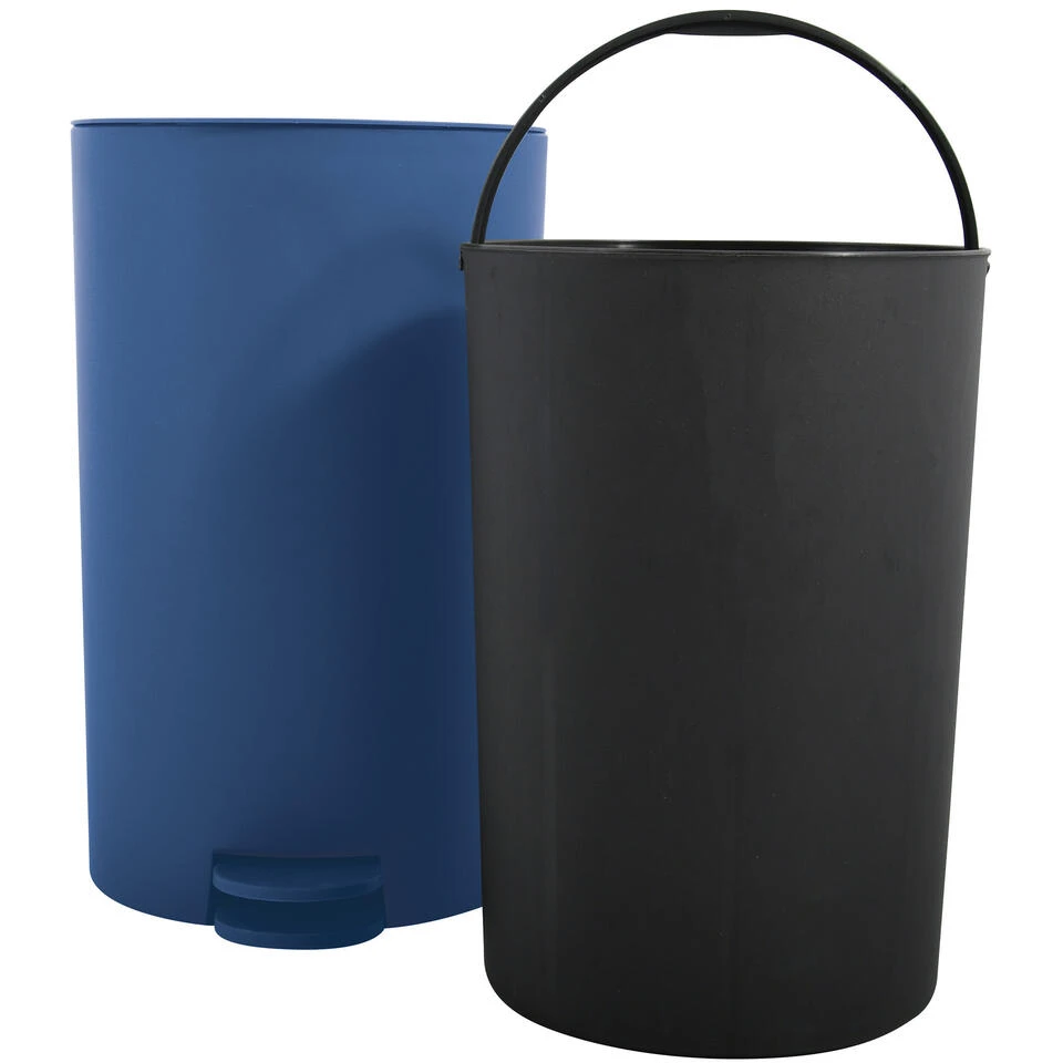MSV Kleine Badkamer/toilet Pedaalemmer - Marine Blauw - 3L - 15 X 27cm 4 MSV Kleine Badkamer/toilet Pedaalemmer - Marine Blauw - 3L - 15 X 27cm - Afbeelding 2