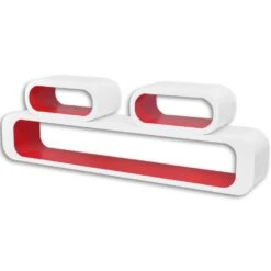 VIDAXL Wandplanken Kubus MDF Zwevend Opbergruimte Boeken/dvd 3 St Wit-rood -Opslag Meubelwinkel eb84f865adcb42729e7fe7c753a33547