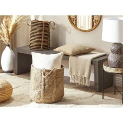 Beliani Mand PATIALA - Beige Jute -Opslag Meubelwinkel ee9e6b67e538419cba7d44bbb7cf6719
