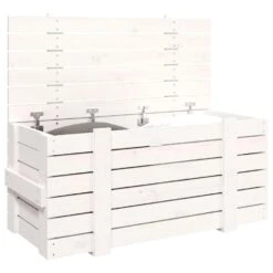 VidaXL Opbergbox 91x40,5x42 Cm Massief Grenenhout Wit -Opslag Meubelwinkel f372ca5c98e846cf805661a8e4c56d55