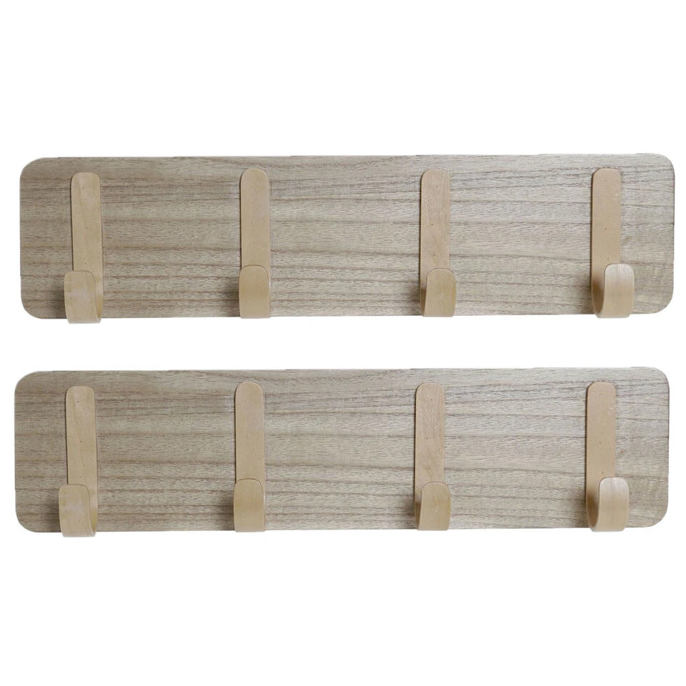 Items Wandkapstok - 4-haaks - Hout - Kapstok - 48 Cm 6 Items Wandkapstok - 4-haaks - Hout - Kapstok - 48 Cm - Afbeelding 4