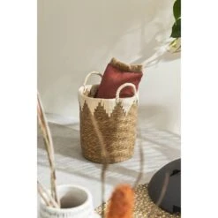 Mand Lotus L - Off-white - Zeegras/katoen - 35xø30 Cm -Opslag Meubelwinkel sf 70503623 1010